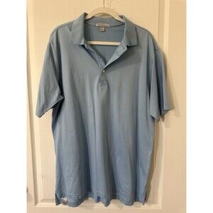 Peter Millar Polo Shirt Mens Large Blue 100% Cotton Golf Casual Performance